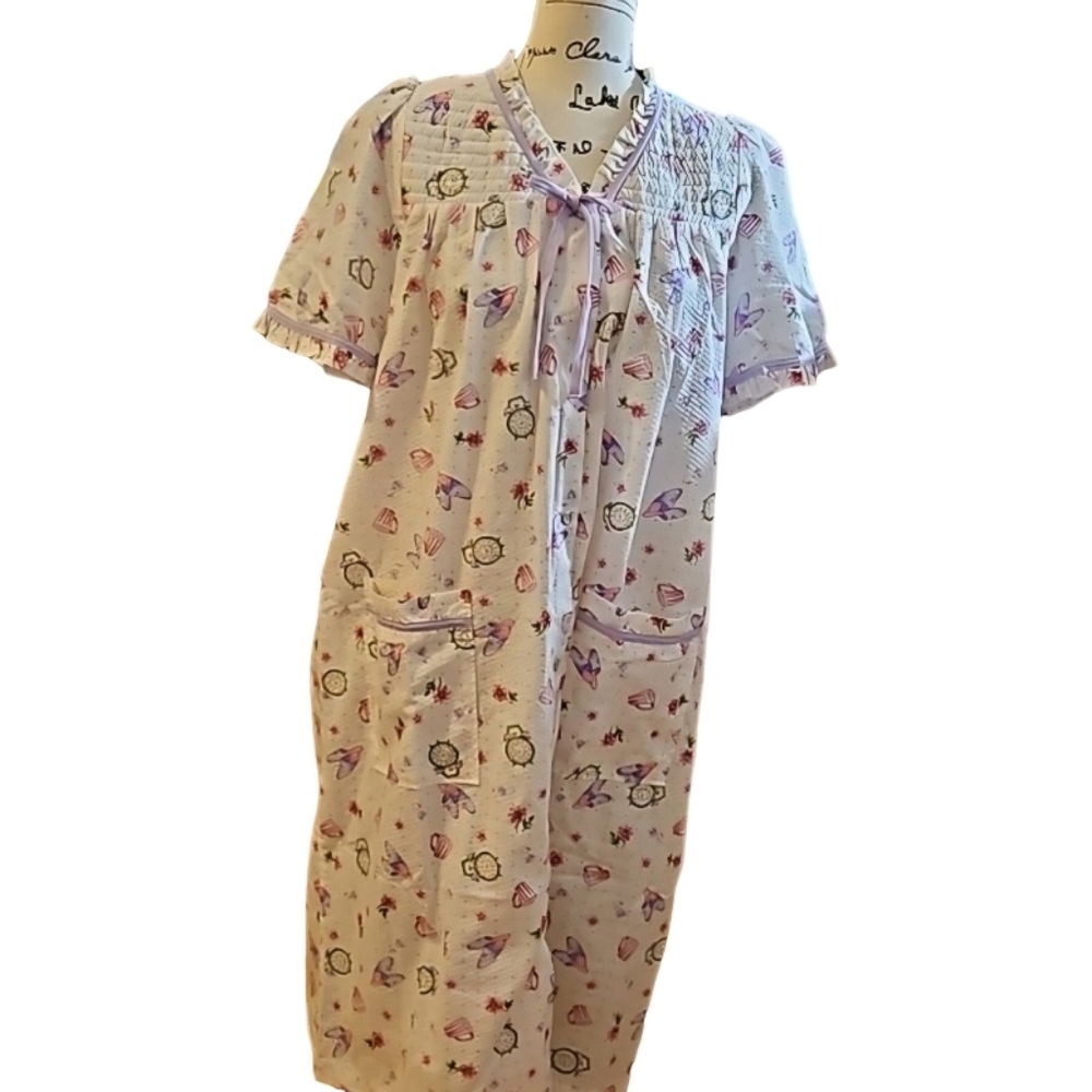 💤 MADISON'S BEST Vintage Women's Floral Pajama Dress House Coat Medium